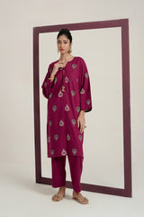 Cross Slub Block Print Shirt And Dyed Trouser IPST-44264