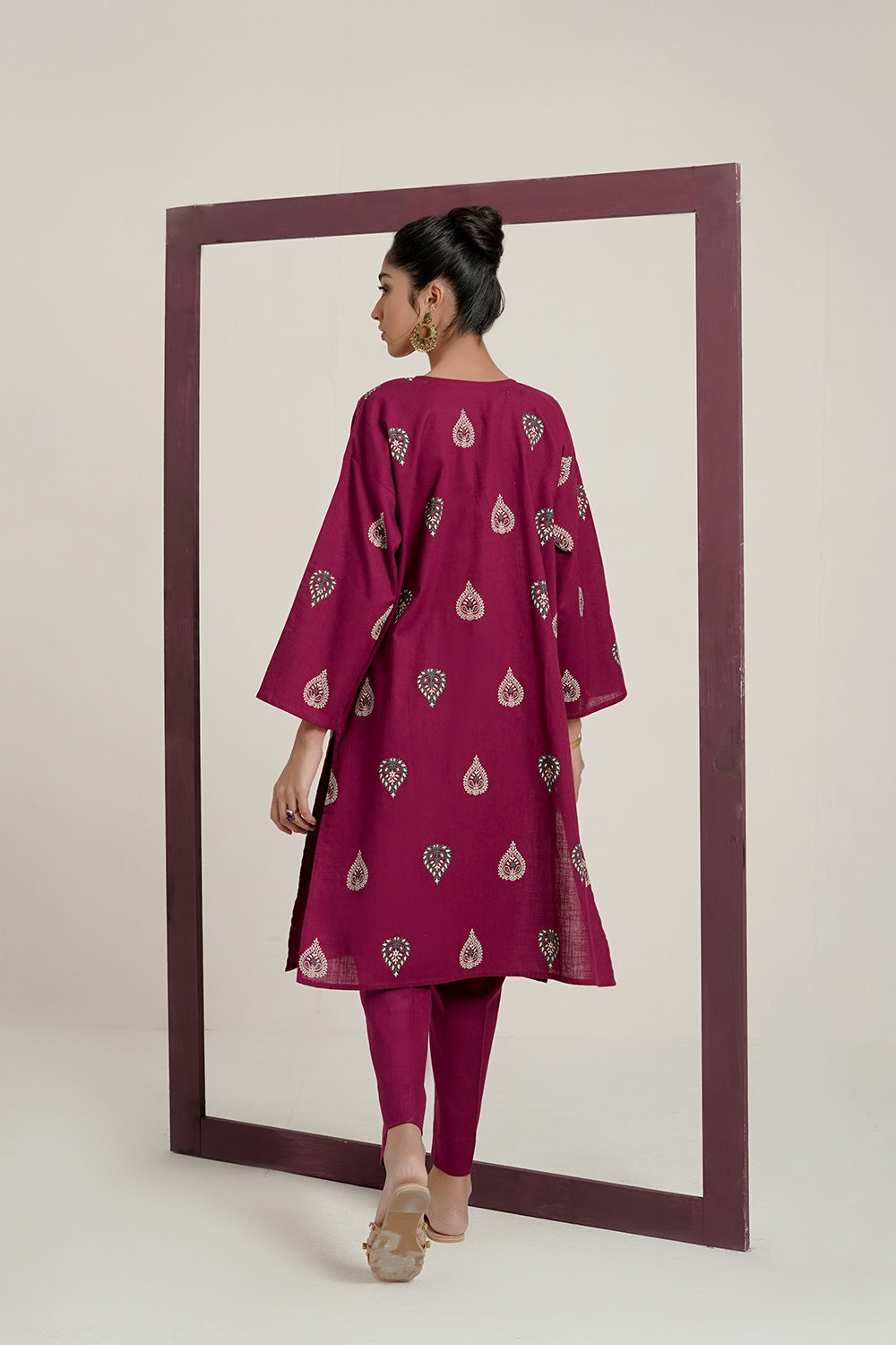 Cross Slub Block Print Shirt And Dyed Trouser IPST-44264