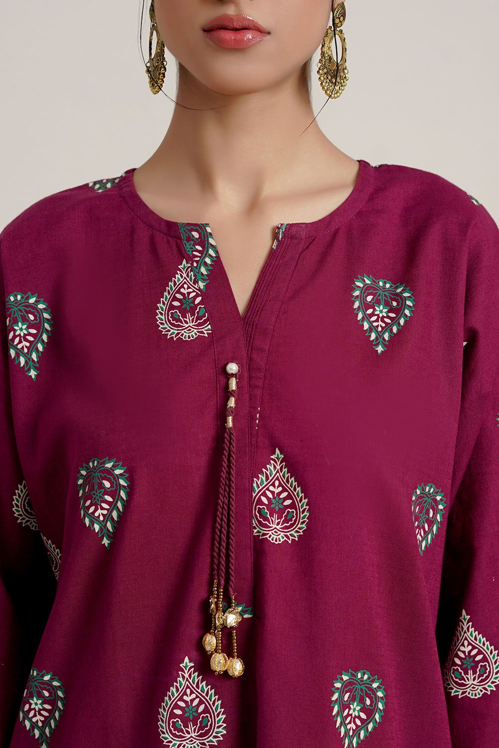 Cross Slub Block Print Shirt And Dyed Trouser IPST-44264