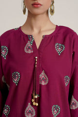 Cross Slub Block Print Shirt And Dyed Trouser IPST-44264