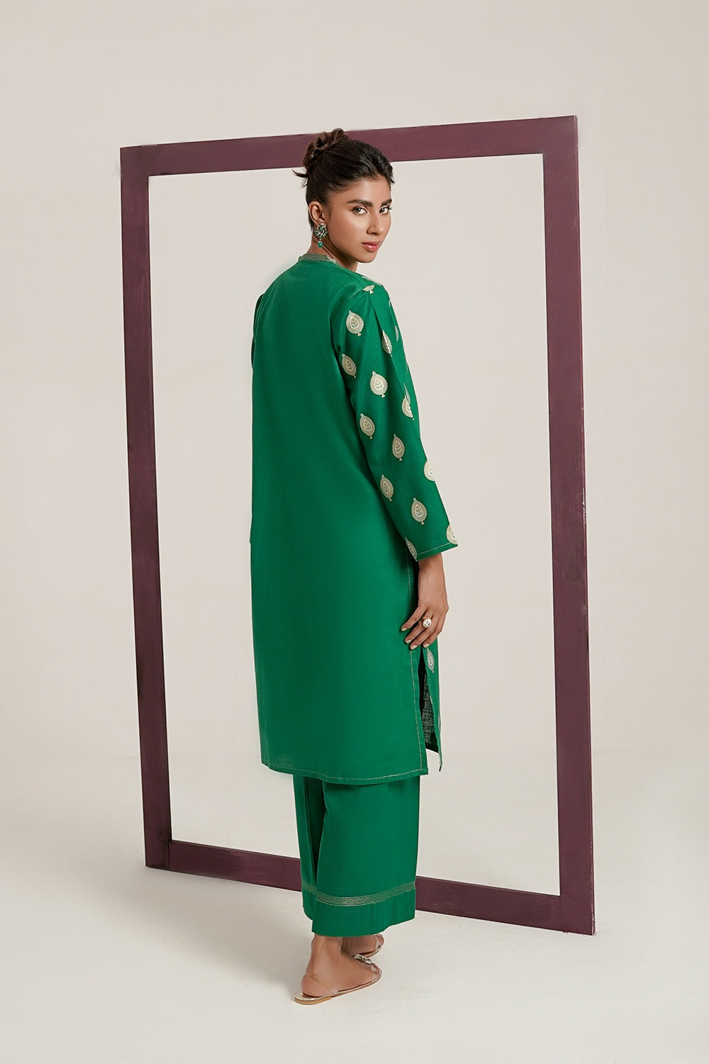 Cross Slub Block Print Shirt And Dyed Trouser IPST-44266