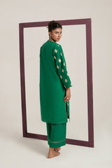 Cross Slub Block Print Shirt And Dyed Trouser IPST-44266