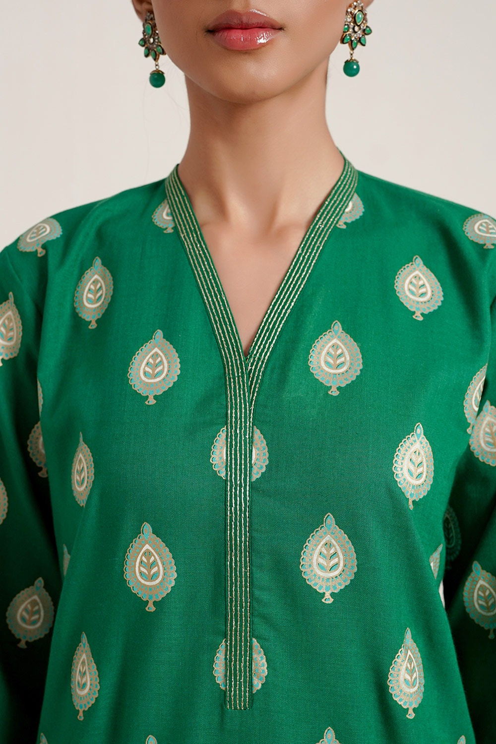 Cross Slub Block Print Shirt And Dyed Trouser IPST-44266