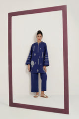 Cross Slub Block Print Shirt And Dyed Trouser IPST-44267