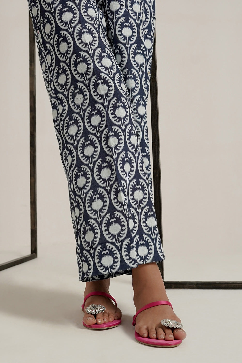Cross Slub Printed With Embroidered Co-Ord Set IPST-44275