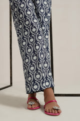 Cross Slub Printed With Embroidered Co-Ord Set IPST-44275