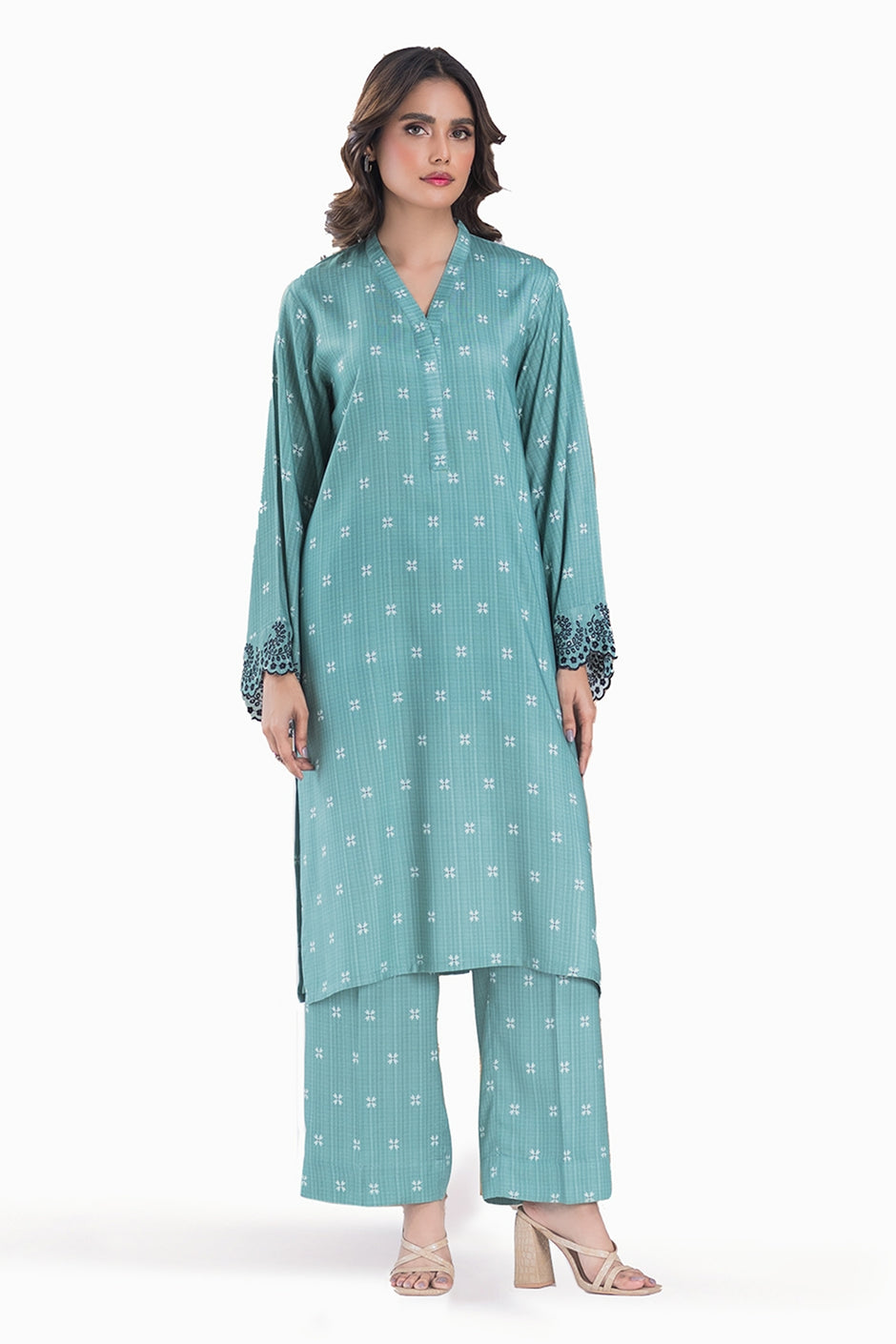 Twill Viscose Embroidered Co-Ord Set