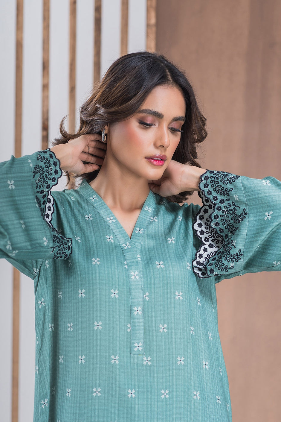 Twill Viscose Embroidered Co-Ord Set