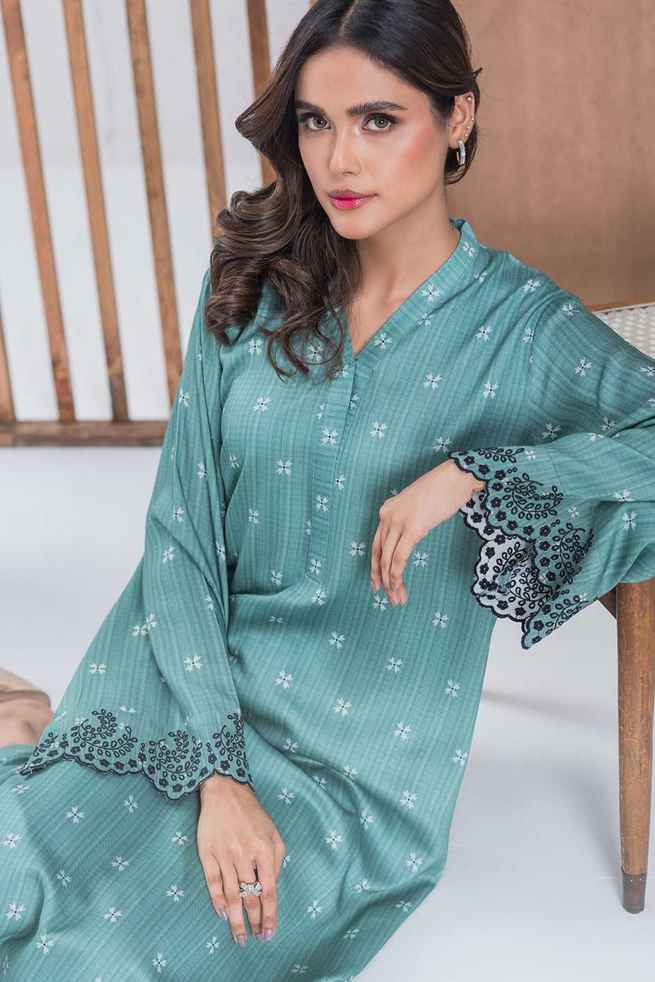 Twill Viscose Embroidered Co-Ord Set
