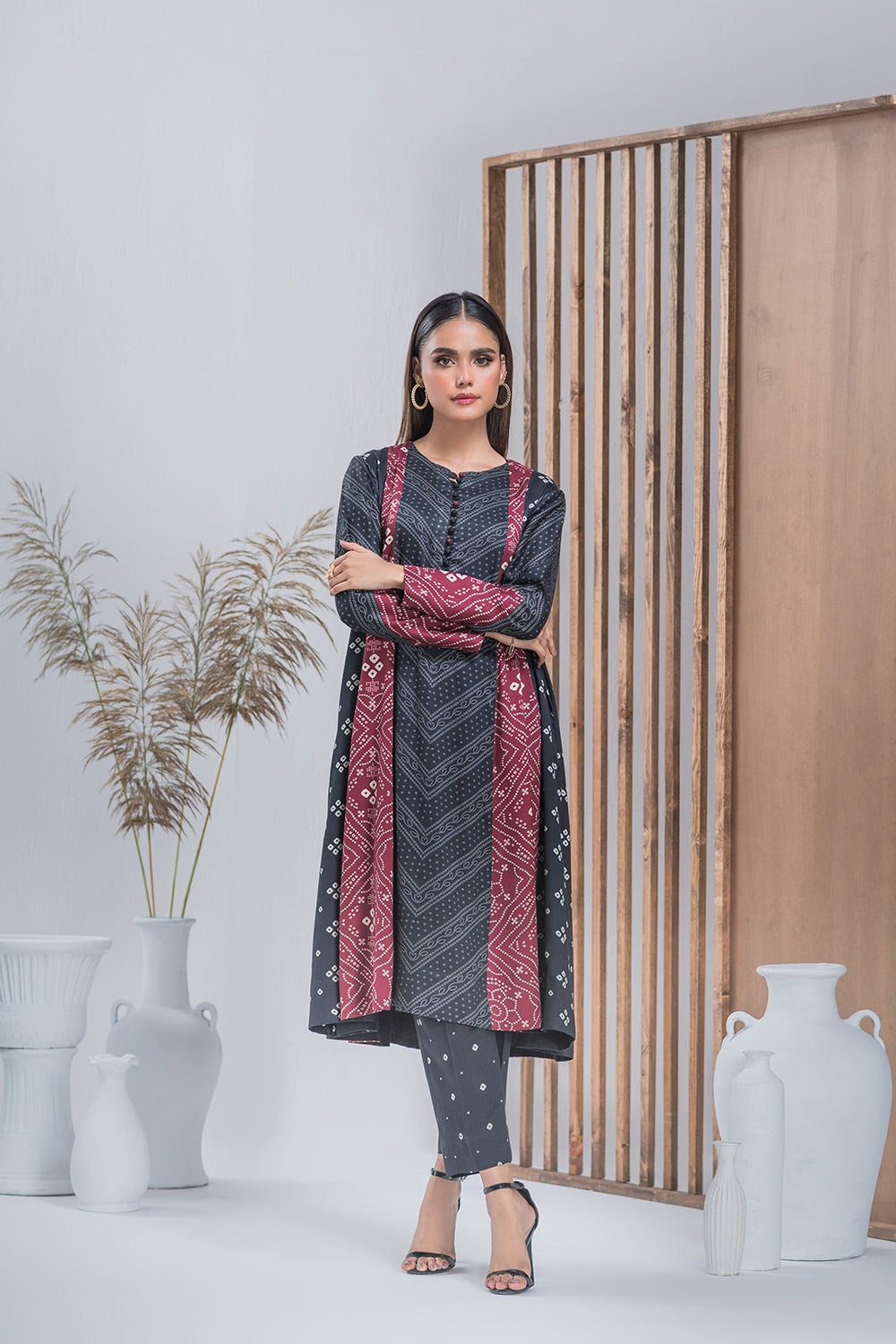 Twill Viscose Printed Frock And Printed Trouser IPST-44293