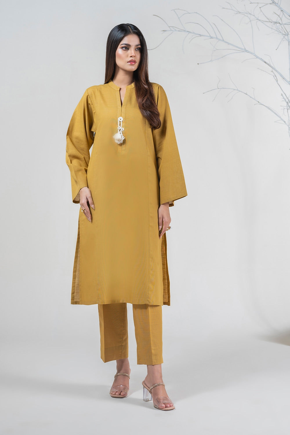 Khaddar Embellished Shirt And Trouser