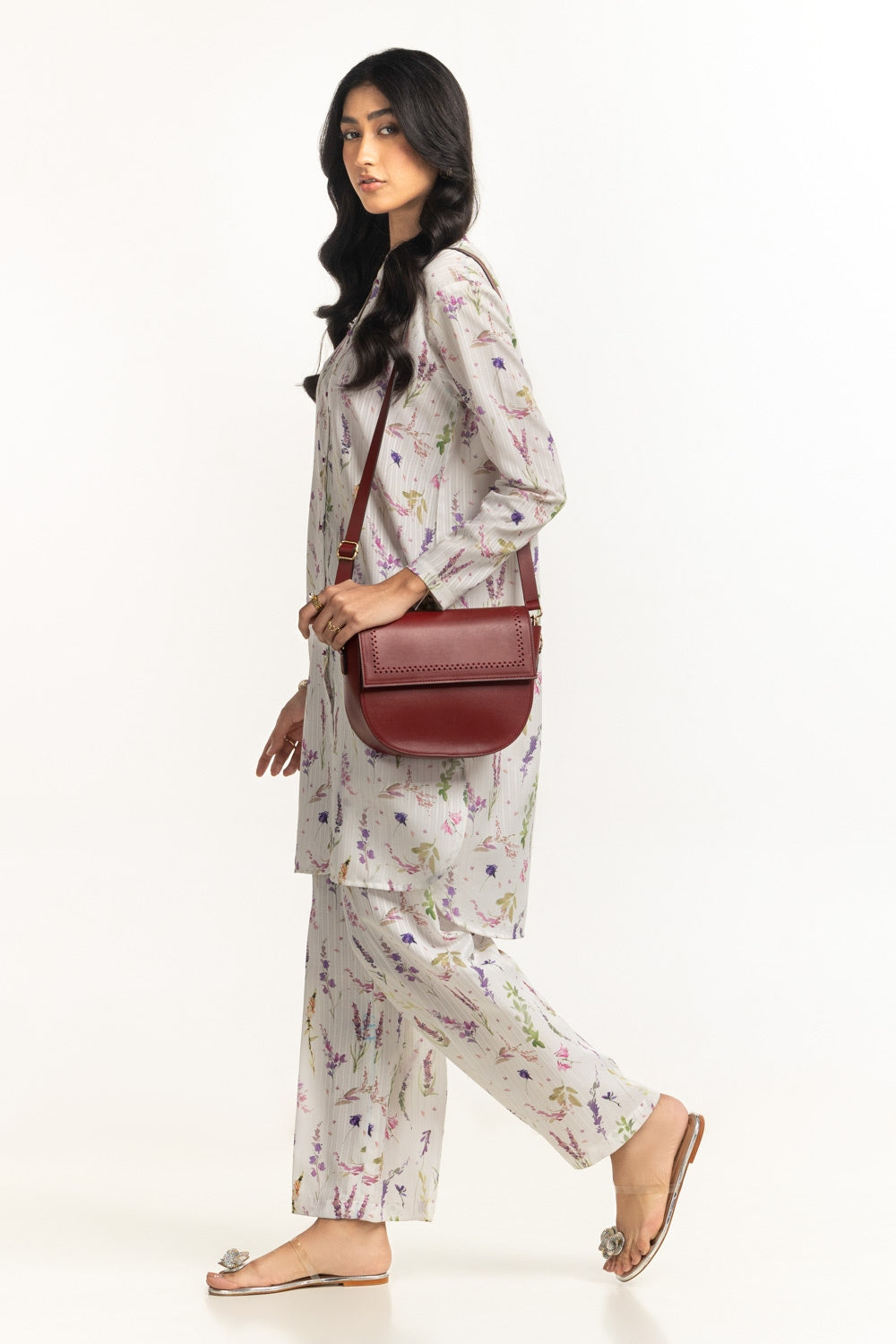 Leno Dobby Texture Printed Co-Ord Set IPST-44519