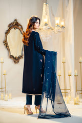 3 Piece Velvet Embroidered Suit IPSTD-44111