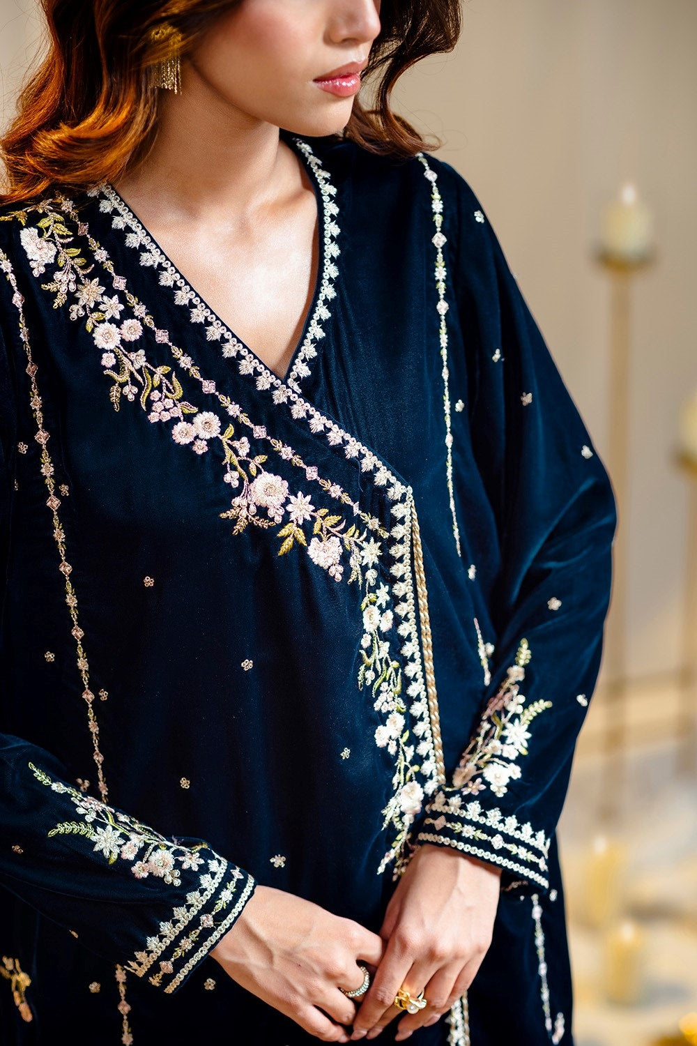 3 Piece Velvet Embroidered Suit IPSTD-44111