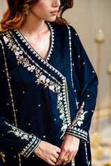 3 Piece Velvet Embroidered Suit IPSTD-44111