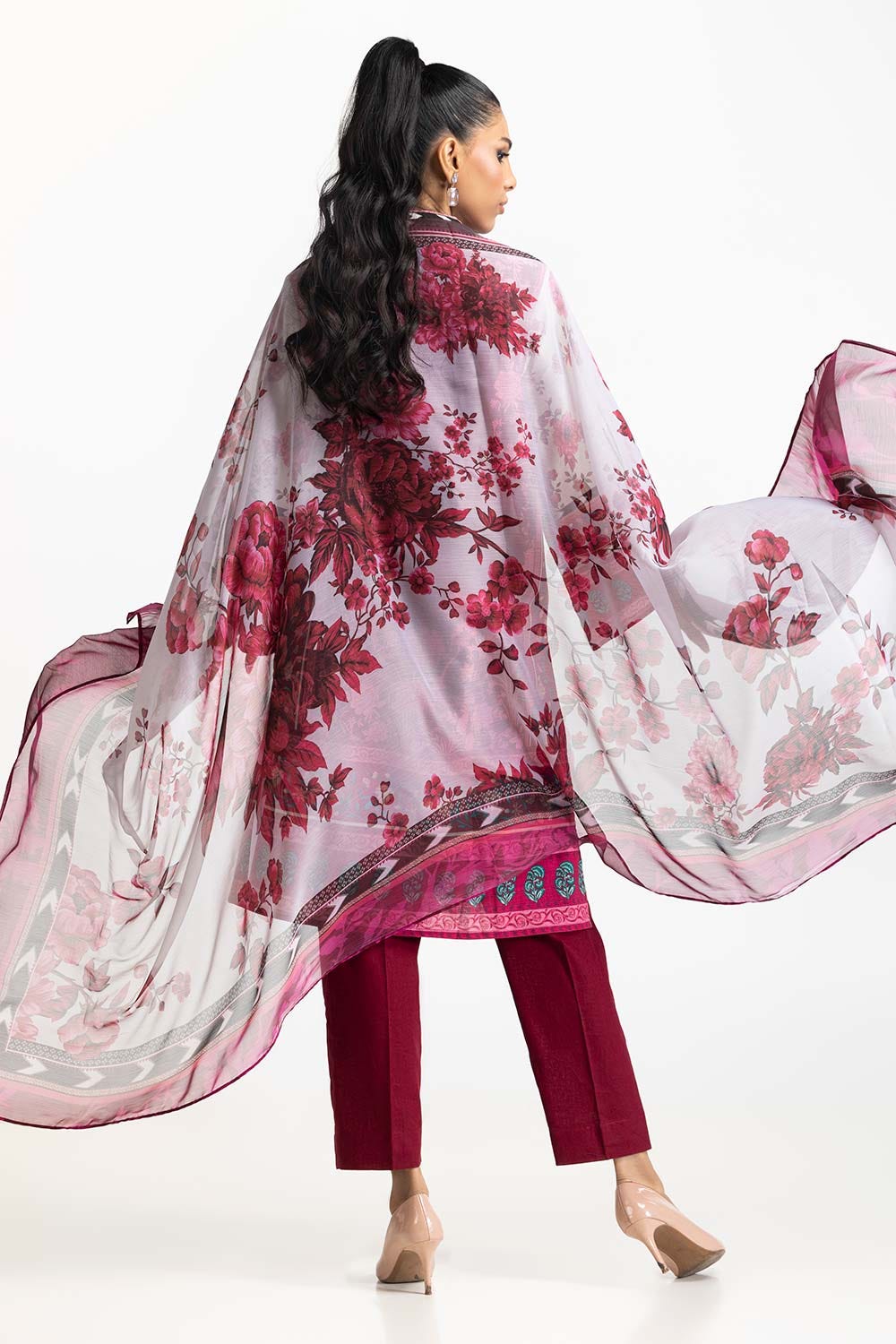 3 Piece Cross Slub Print Suit