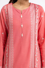 3 Piece Embroidered Cross Slub Suit IPSTD-44124