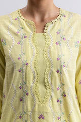 3 Piece Cross Slub Embroidered Suit IPSTD-44126
