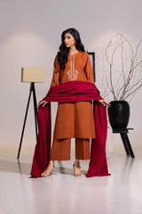 3 Piece Dobby Embroidered Suit IPSTD-44236