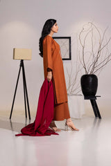 3 Piece Dobby Embroidered Suit IPSTD-44236