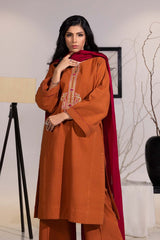 3 Piece Dobby Embroidered Suit IPSTD-44236