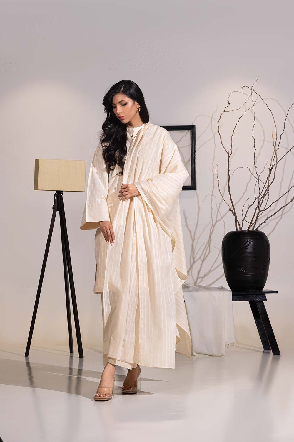 3 Piece Dobby Embroidered Suit