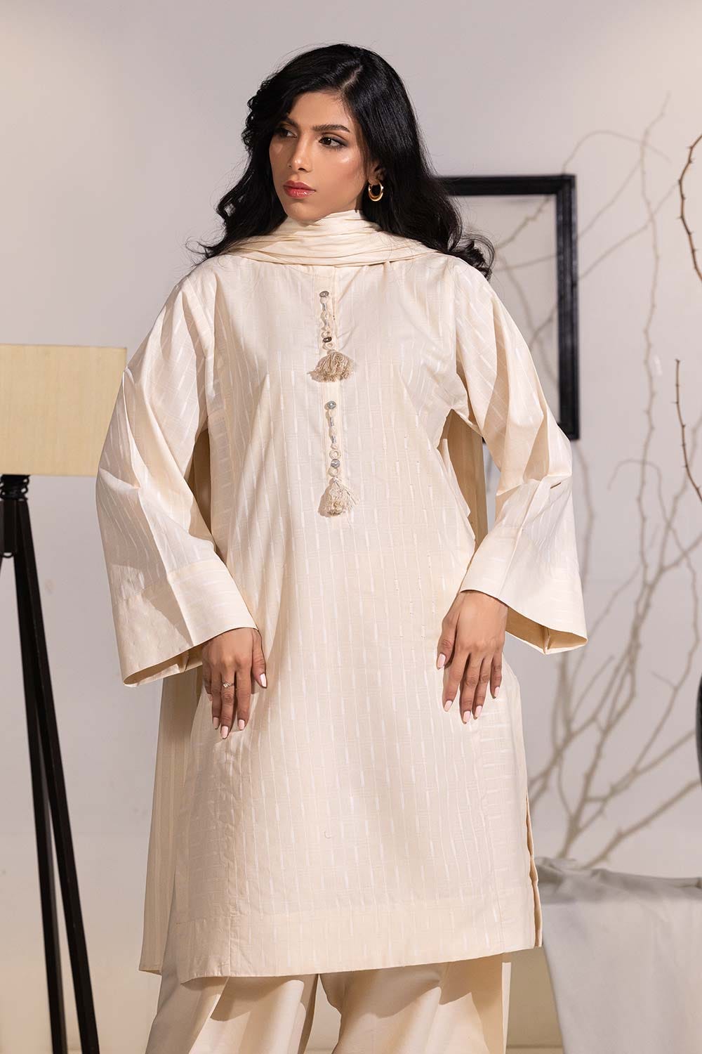 3 Piece Dobby Embroidered Suit