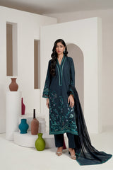 3PC Cross Slub Embroidered  Suit IPSTD-44240