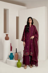 3PC Cross Slub Embroidered Suit IPSTD-44242