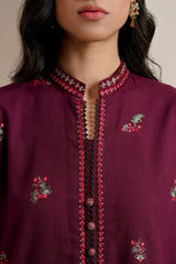 3PC Cross Slub Embroidered Suit IPSTD-44242