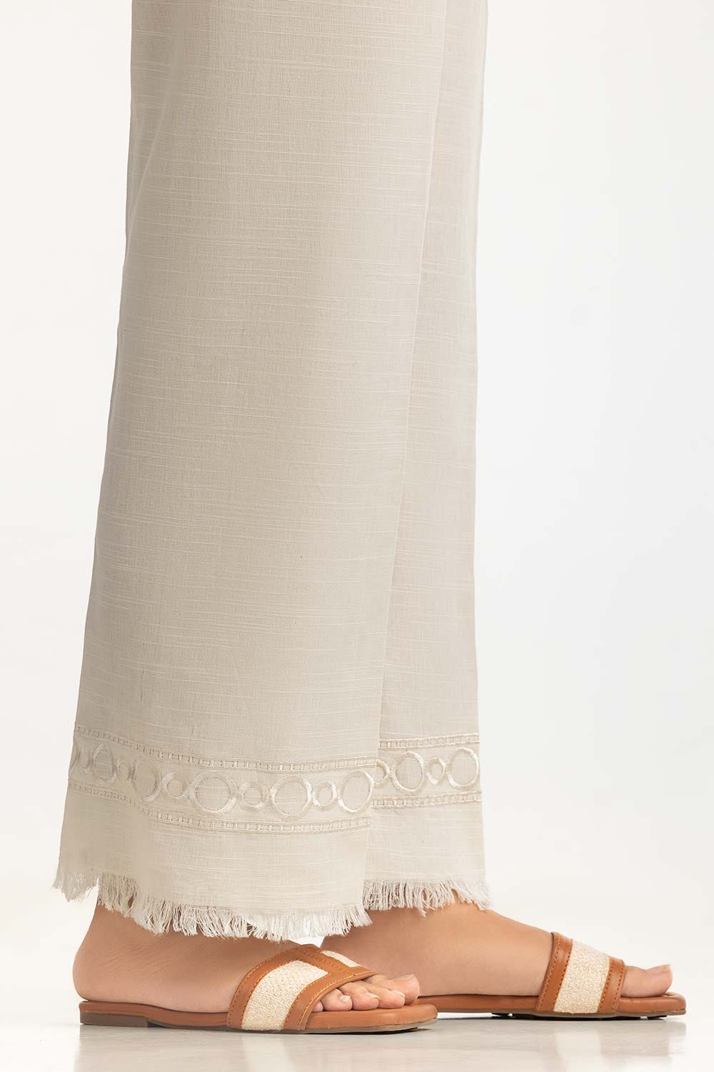 Beige Khaddar Embellished Trouser IPT-44008