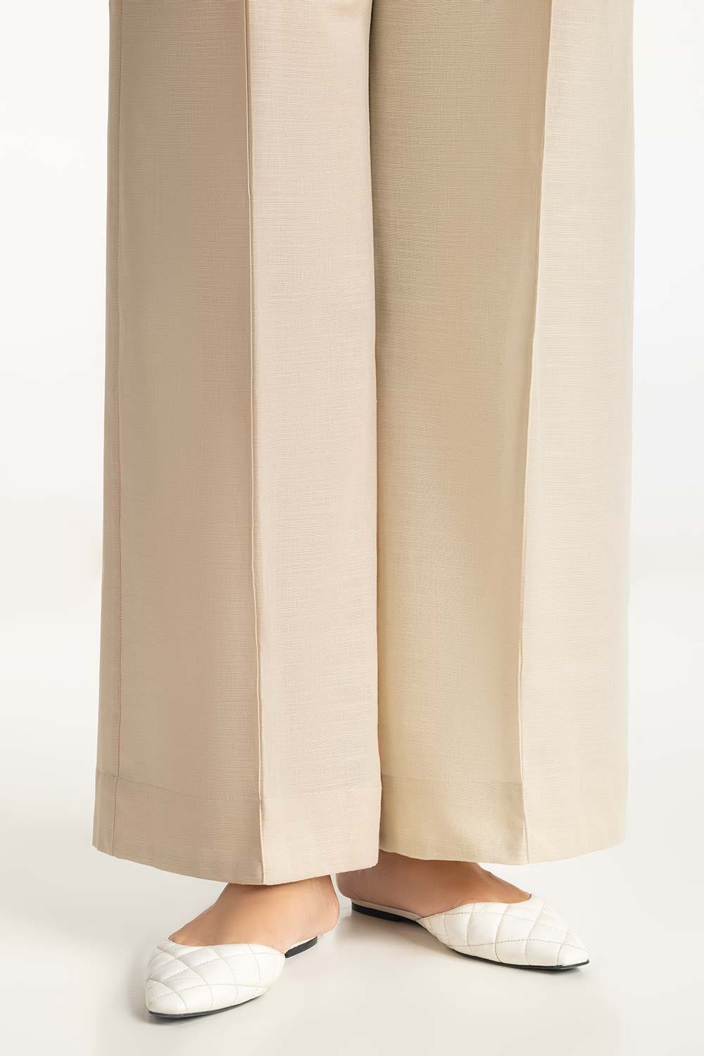 Beige Khaddar Dyed Trouser
