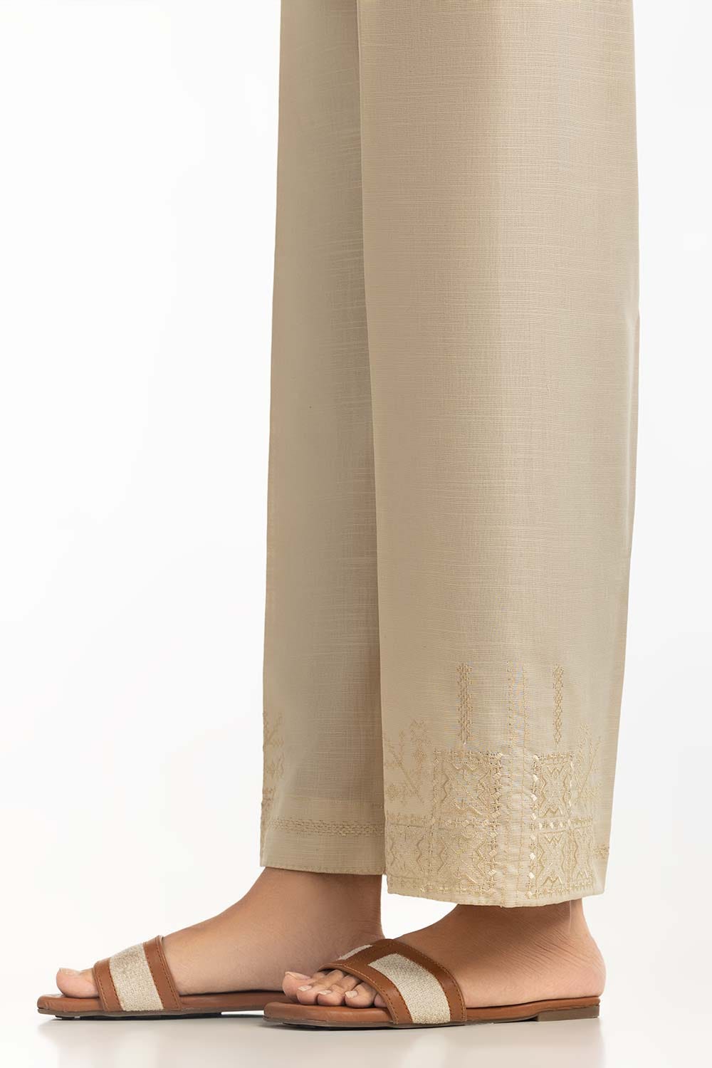 Beige Khaddar Embroidered Trouser IPT-44020