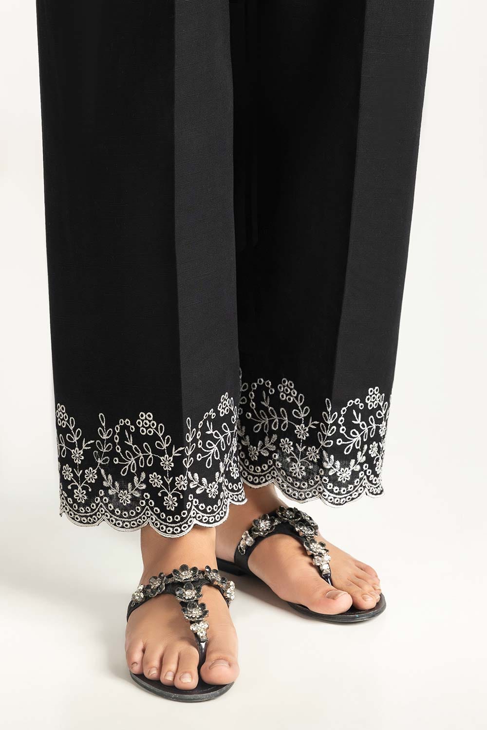 Black Khaddar Embroidered Trouser IPT-44023