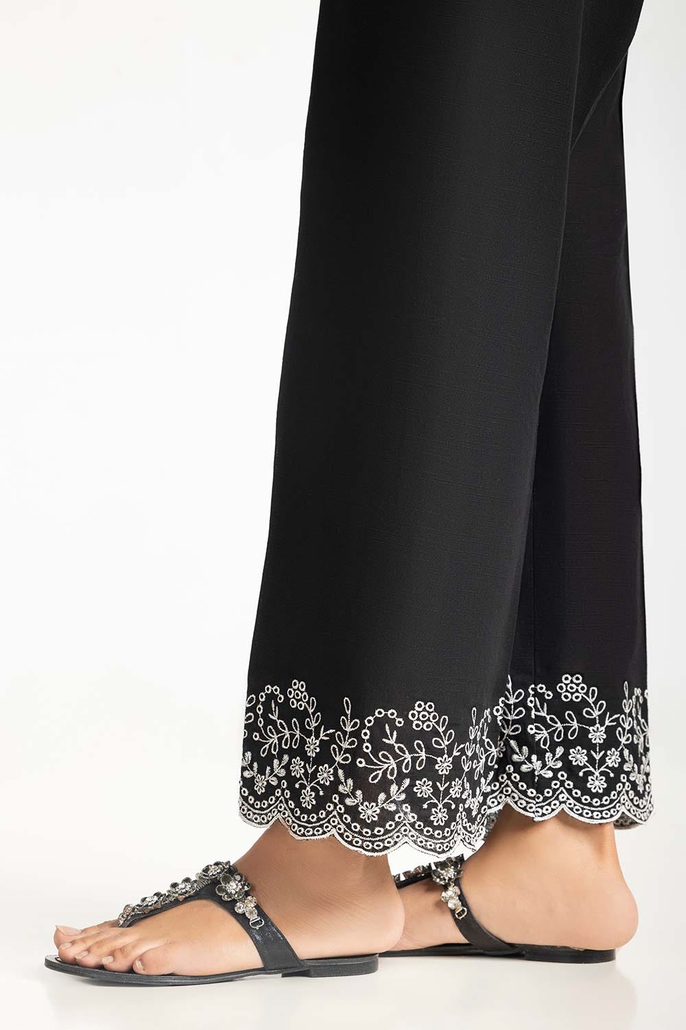 Black Khaddar Embroidered Trouser IPT-44023