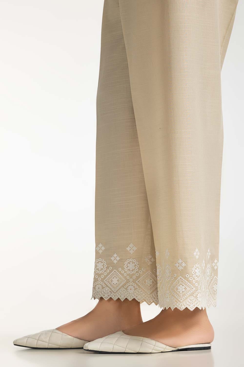 Beige Khaddar Embroidered Trouser IPT-44025