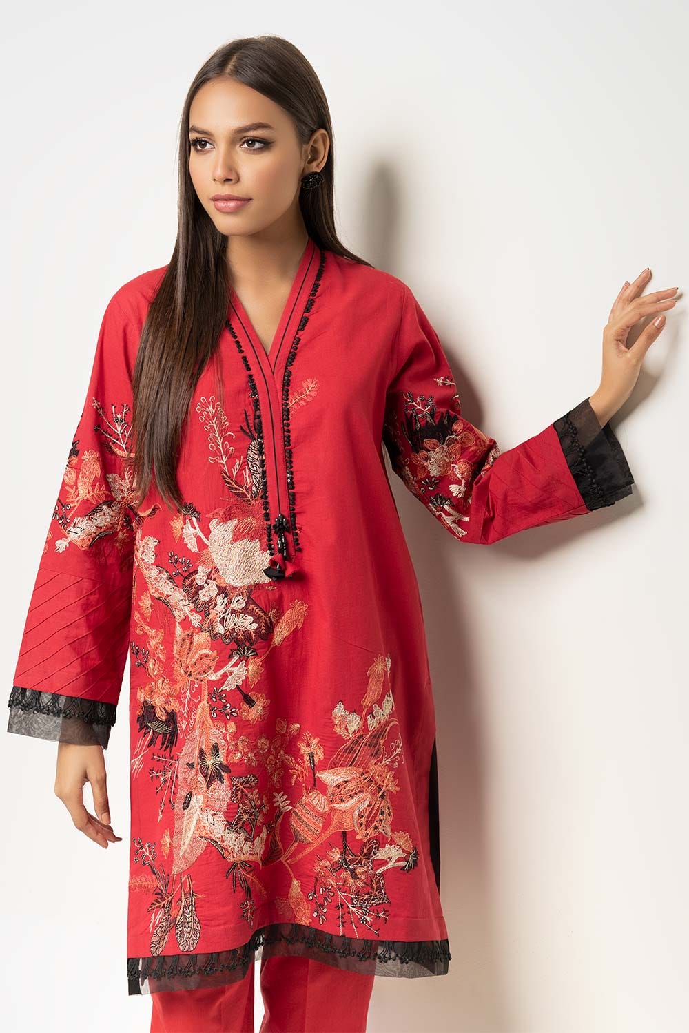 Embroidered Cambric Shirt Pants IPW-21-54 2 Piece