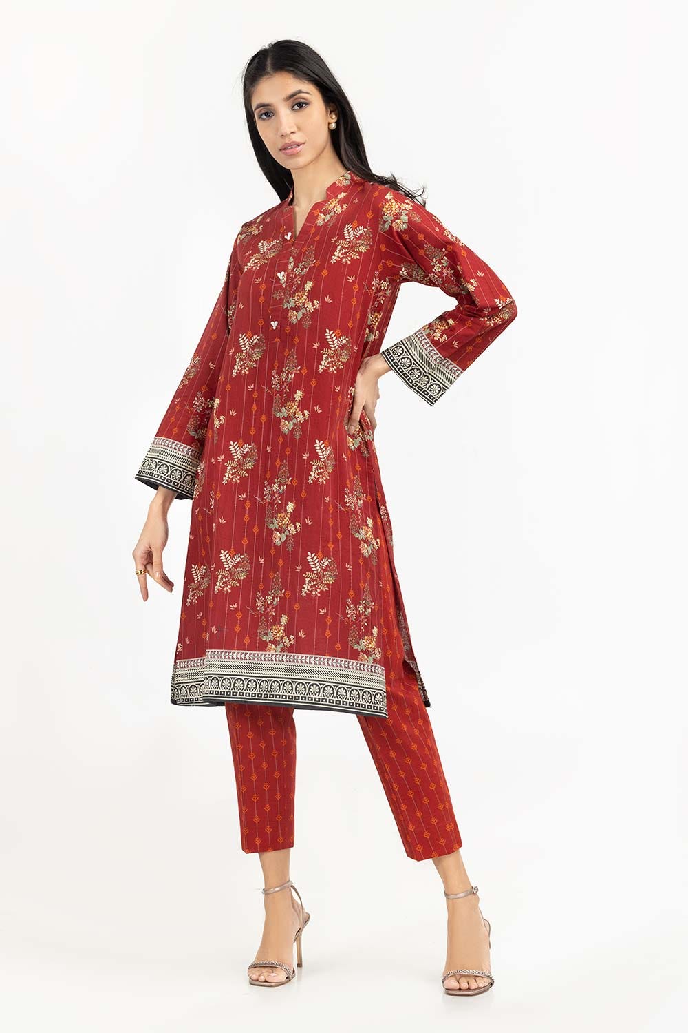 2 Piece Suit Digital Printed Khaddar Shirt Trousers IPW-22-111