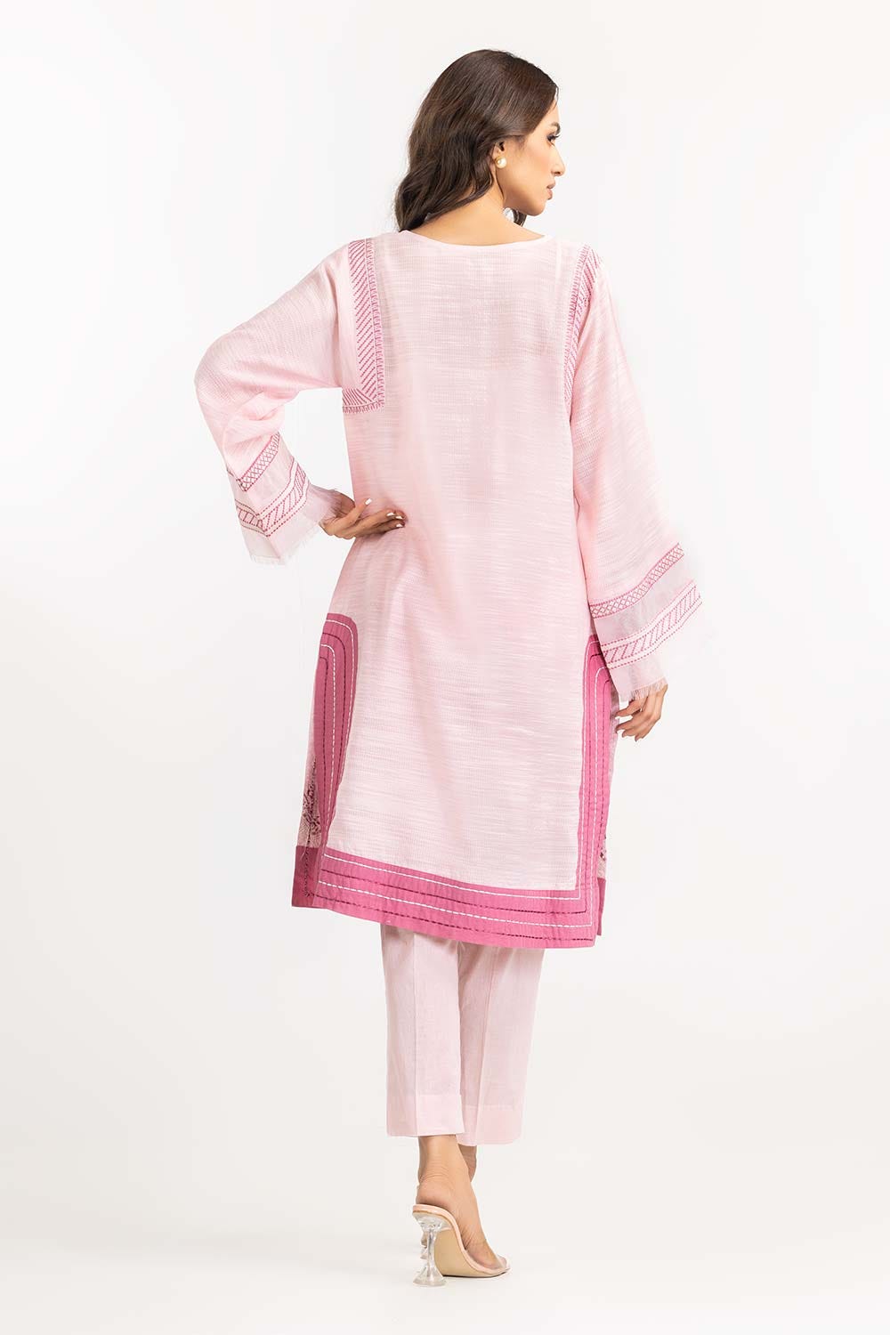 2 Piece Dobby Embroidered Shirt WithTrouser IPW-22-13