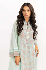 2 Piece Cambric Suit Embroidered Shirt Trousers IPW-22-27