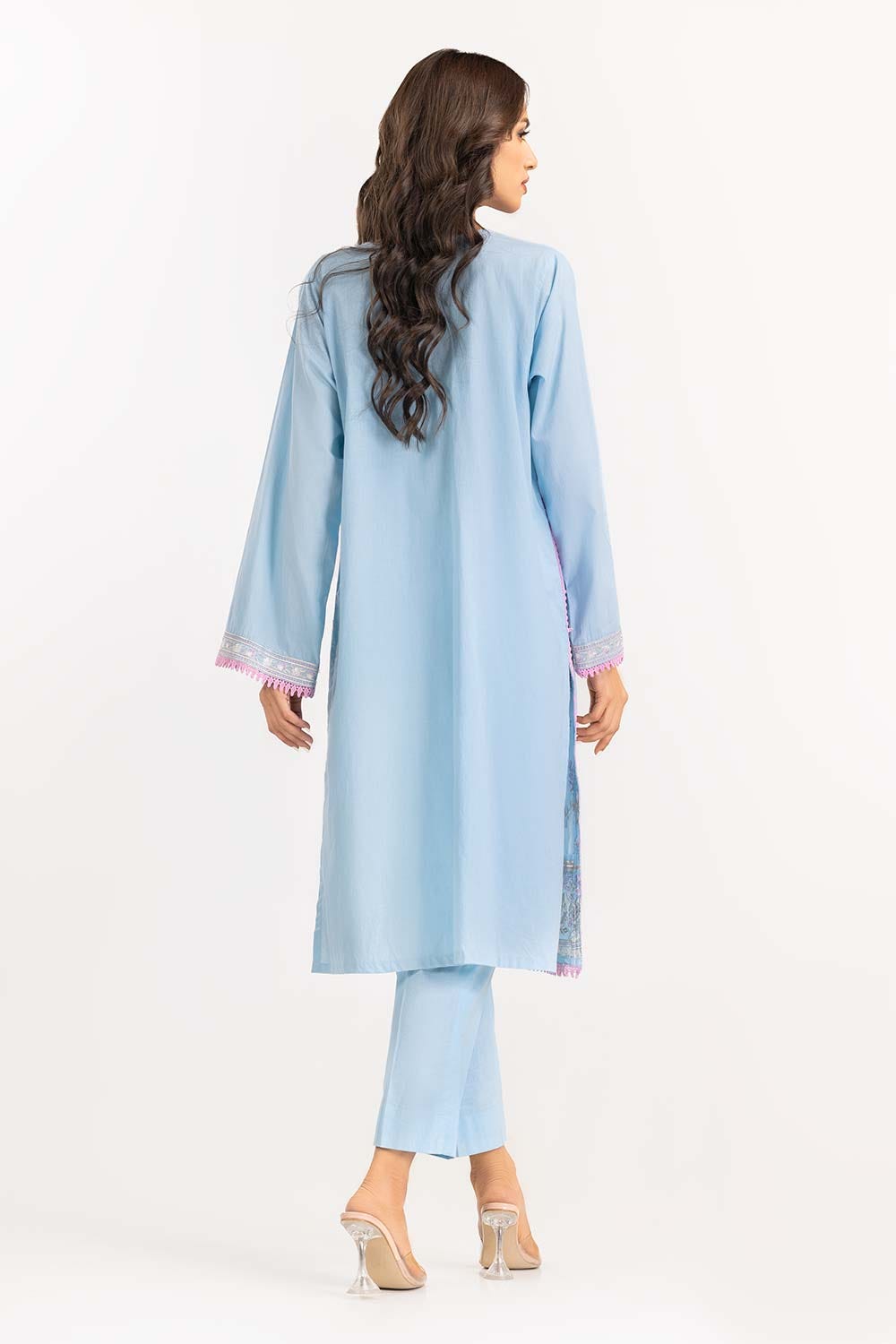 2 Piece Cambric Suit Embroidered Shirt Trousers IPW-22-28