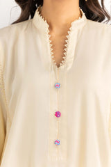 2 Piece Cambric Suit Embroidered Shirt Trousers IPW-22-35