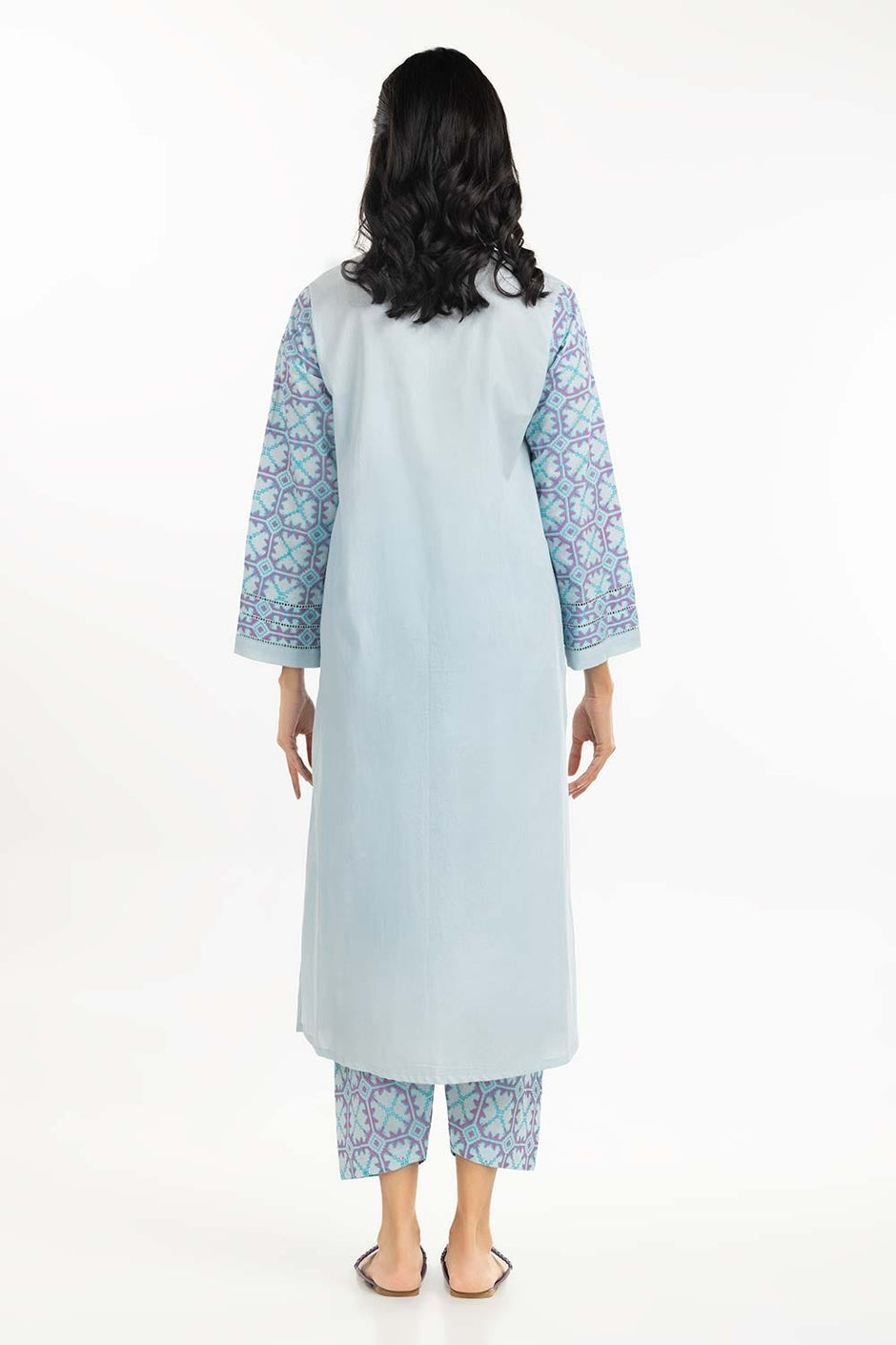 Printed Cambric Shirt With Trousers