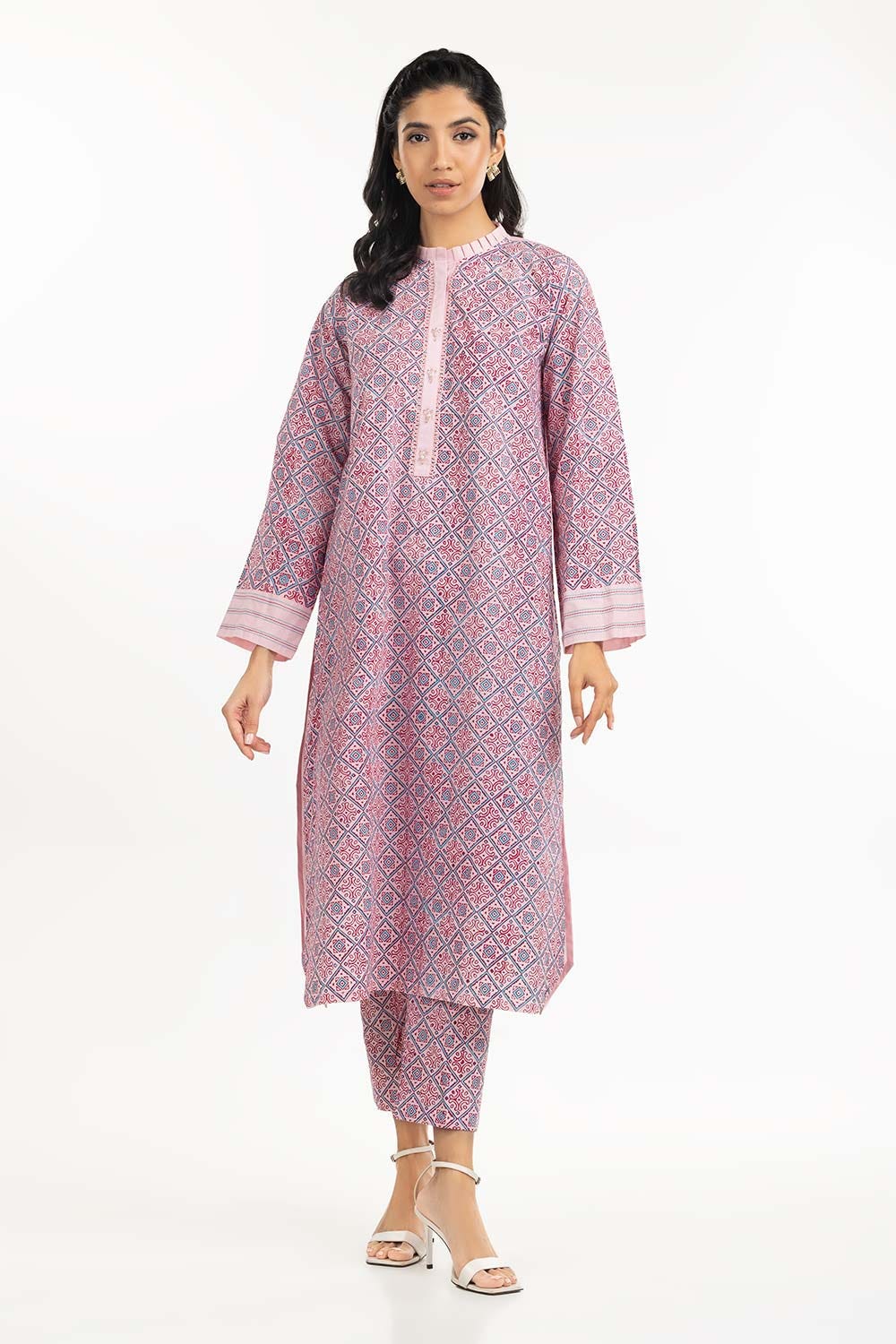 Printed Cambric Shirt With Trousers