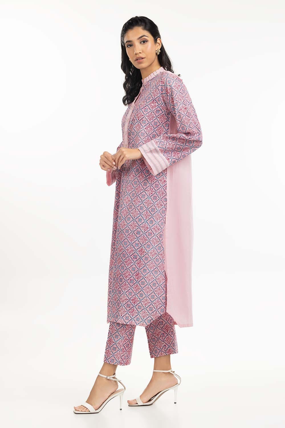 Printed Cambric Shirt With Trousers
