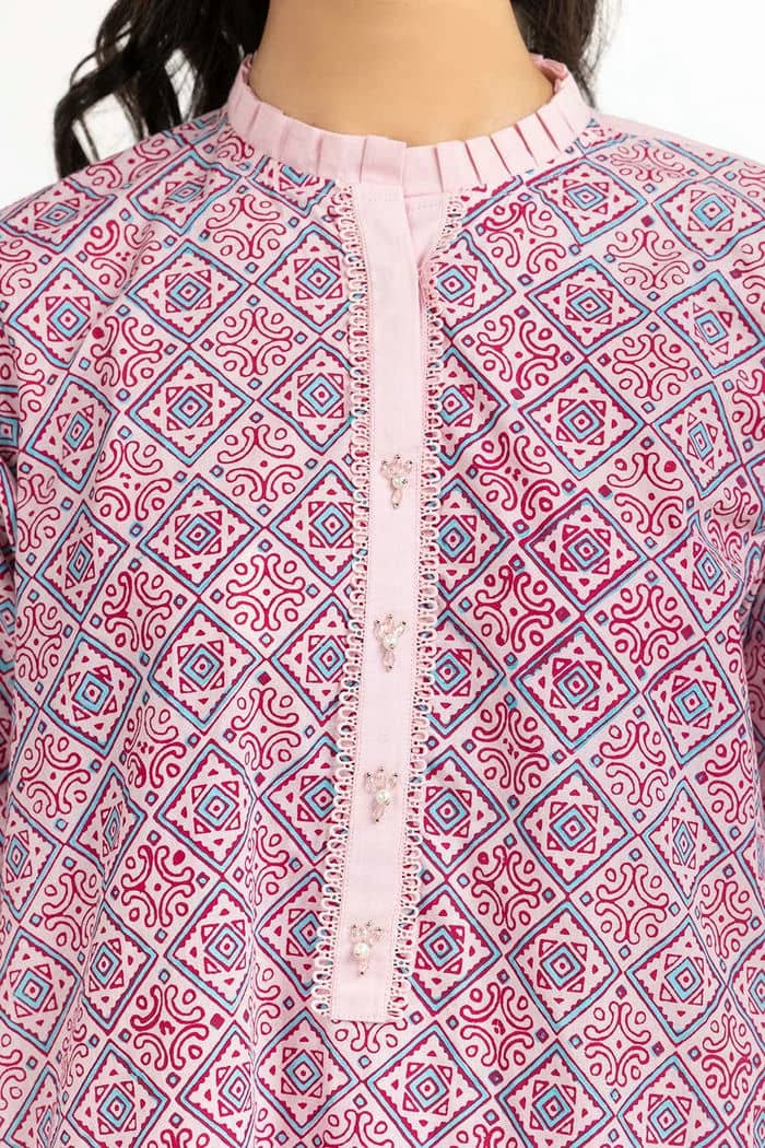 Printed Cambric Shirt With Trousers