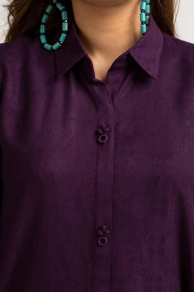Dyed Self Jacquard Shirt With Trouser