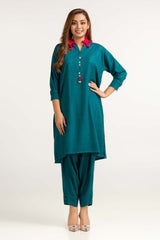 Dyed Self Jacquard Shirt With Trouser IPW-23-67