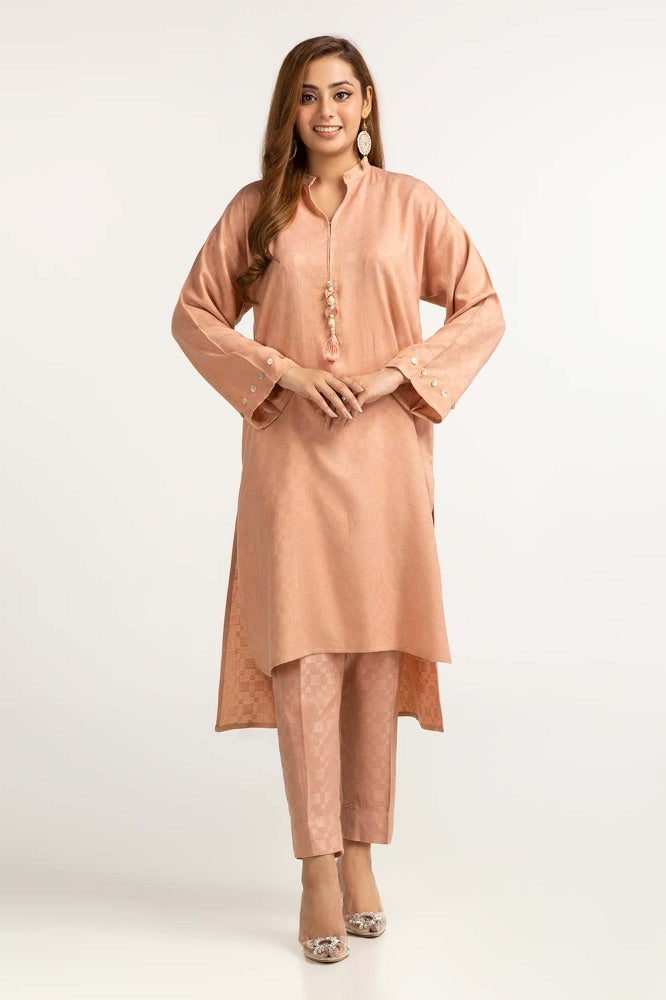 Dyed Self Jacquard Shirt With Trouser IPW-23-72