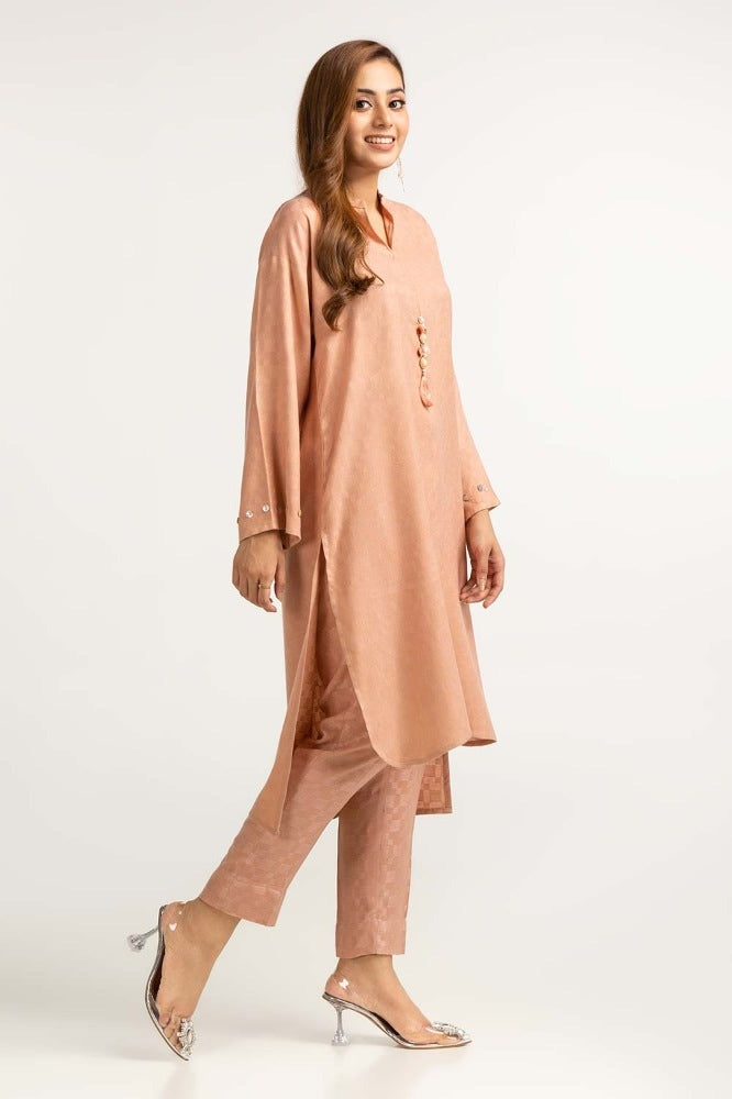 Dyed Self Jacquard Shirt With Trouser IPW-23-72